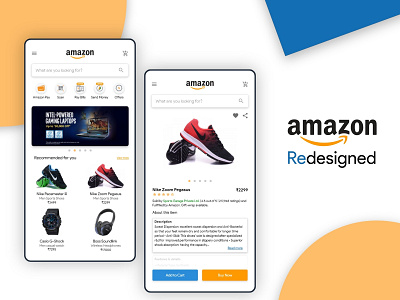 Amazon Redesigned adobe xd amazon amazon redesign branding material mobile app mobile app design online shopping prototype redesign concept redesigned shoes shopping ui user interface user interface design ux ux ui ux designer ux ui design