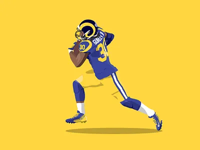 Todd Gurley III action american football body illustration illustration art la rams los angeles motion nfl person player rams running sport sports todd gurley