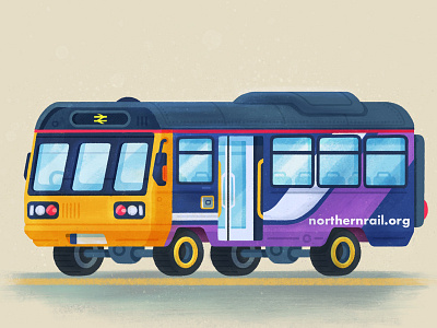 Rail Replacement Service bus car design illustration rail retro train transport travel uk united kingdom