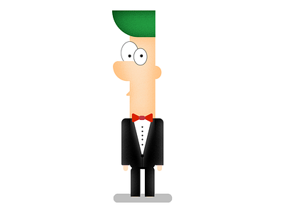 Ferb 2d art 2d character cartoon art character grainy texture