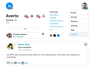 Ui style for Li design interface design linkedin ui web design website