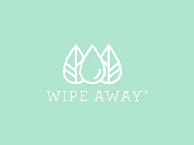 Logo Design: Wipe Away branding business card flat design flat design health icon identity logo logo a day logo design minimal organic organic logo skin care whimsy