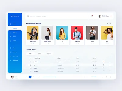 Explore Desktop Music Players apps clean design desktop discover icons live minimal music stream ui uiux web