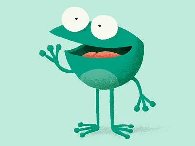 Frog flat frog illustration