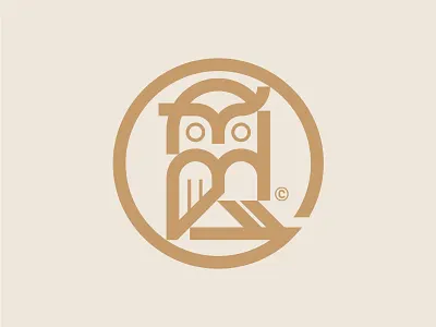 Owl animal bird bird logo geometric mark modern vintage
