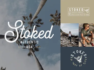 Stoked The Brand • Logo & Branding adventure branding cape town communication design content creation content design graphic design lifestyle brand logo logo design outdoor logo shaka skate south africa stoked surf