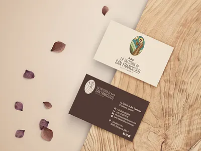 La Fattoria di San Francesco - Agriturismo Business Card adobe brand brand design branding business card business card design business card mockup design farmhouse logo graphic design illustrator logo logo inspiration minimal san francesco