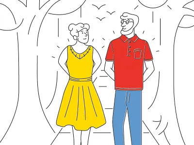 quaint lil couple cothing couple design illustration people people illustration