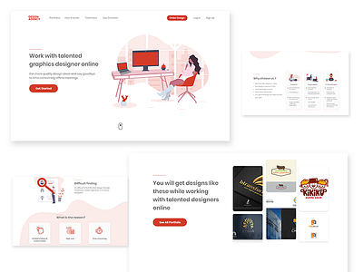 Design Agency Landing Page Design css design design agency html illustration landing page design minimalist modern red simple ui design web design