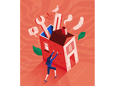 Illustration for Charaktery magazine design graphic illustration isometric magazine psychology texture vector woman