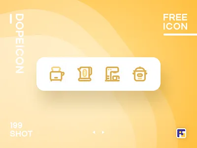 Dopeicon - Icon Showcase 199 animation app branding coffee design dope dopeicon flat freebies icon illustration kettle logo toaster type ui ux vector web website