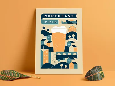 Beer + Community color design illustration minneapolis minnesota screenprint vector