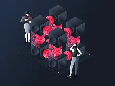 Future is here? 3d affinity art exploration future futurism futuristic illustration illustrator isometric mood server vector art