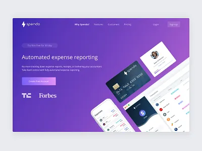 Spendo | Landing Page branding clean design design landing page logo sketch ui ui design ux ux design web app ui web design