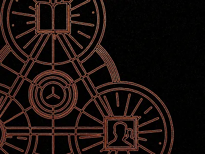 Trilogy bible book christian church college design discipleship gold grain icons illustration man university vector youth