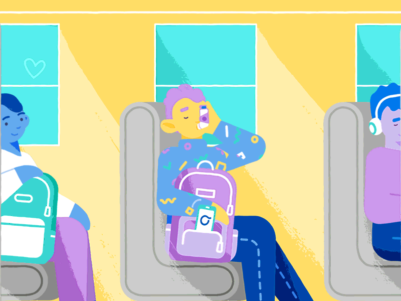 Growing up with asthma 2d animation adobe illustrator after effects animation app backpack bike bus cat character design children explainer video explainer videos friends hands illustration parallax phone storyboard texture