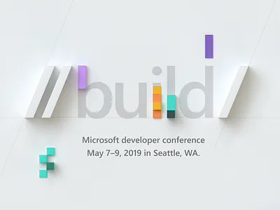 Microsoft Build 3d branding build colorful conference cubes developer