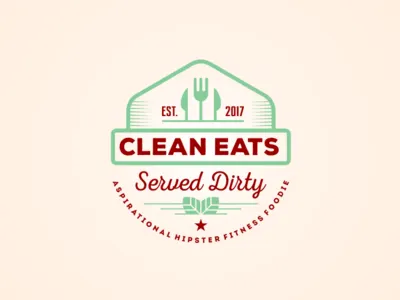 clean eats badge best design designs icon illustration illustrator logo logos monogram pictogram restaurant restaurant logo type