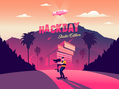 Netflix Hackday 2019 2019 2d artwork california illustration los angeles netflix vector