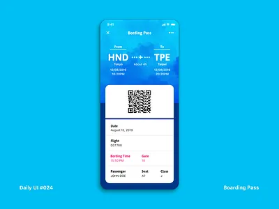 Daily UI #024 Boarding Pass app boarding pass boardingpass dailyui dailyui024 interface ui