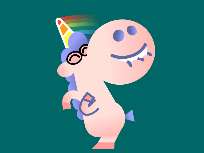 Dancing Unicorn animation app character character animation design illustration sticker design vector