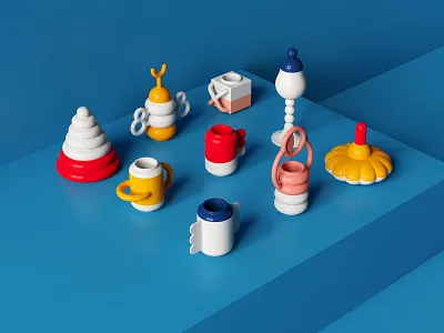 Ceramics 3d c4d ceramic cinema4d glaze illustration maxon physical pottery render stilllife