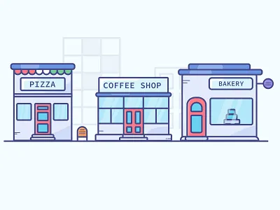 Shops coffee design food icon illustration illustrator logo minimal pizza shops vector