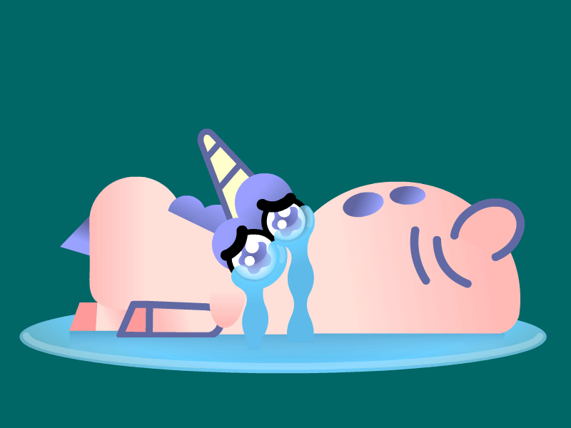 Sad Unicorn animation app character character animation design illustration sticker design vector