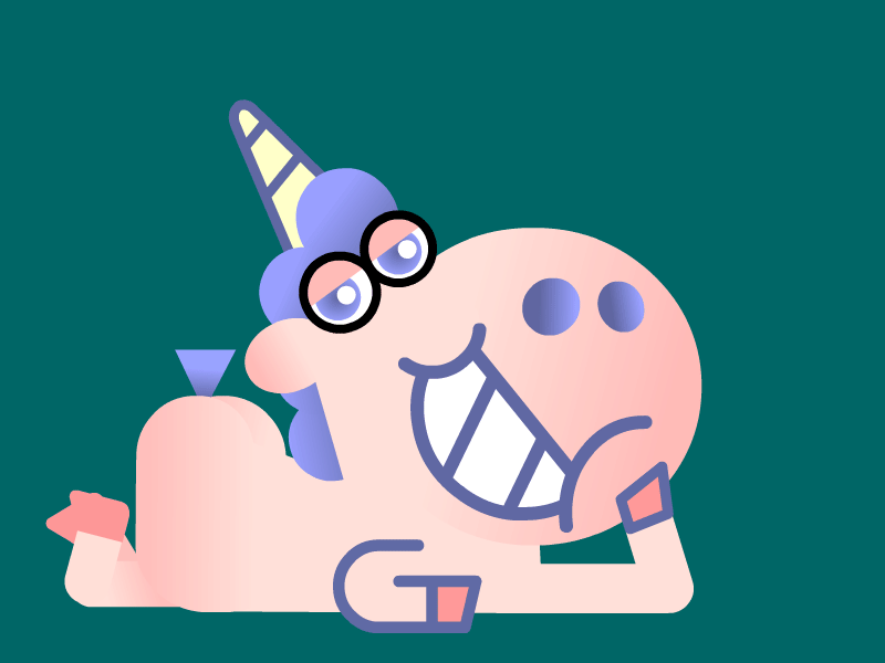 Unicorn and Chill animation app character character animation design illustration sticker design vector