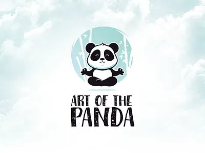 Art of the panda logo animal cartoon character cute design illustration logo mascot panda playful vector