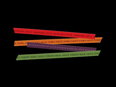 Saucy sauces labels tape typography
