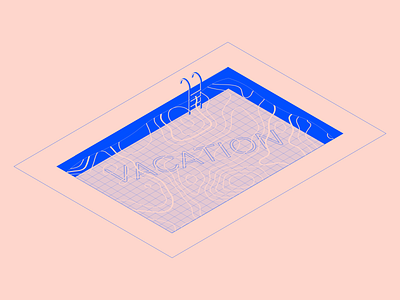 Vacation. abstract art blue clean design duotone flat flat design flat 2.0 flat 2d geometric identity illustration illustrator isometric minimal pink stockholm sweden two tone vector