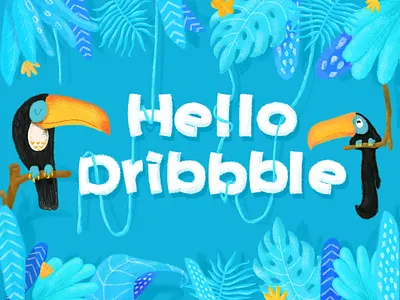 Hello Dribbble bluish green lively ramphastos toco summer tropic
