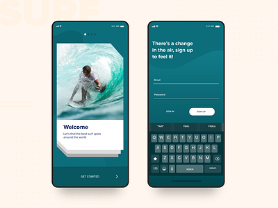 Sign Up Screen app concept daily ui design geometric design interaction design minimal mobile mobile app signup signup screen surf ui ui ux ui app uiconcept uidesign visual design web