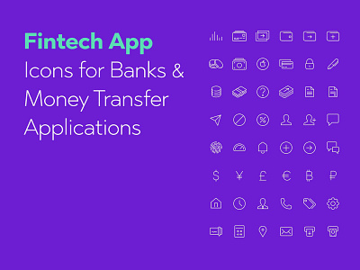 Fintech Apps Icons Set bank bank account bank app bank card bank of america banking banking app checking finance finance app finance icons finances fintech funds mobile bank mobile banking money app money management money transfer