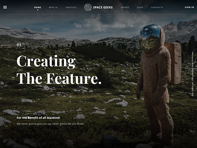 Space Geeks - Composition Task #3 astronaut composition dark geek slider space web design website