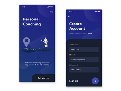 DailyUI 001 SignUp 001 dailyui dark ui sign up