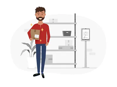 Empty state illo for Envoy Deliveries design illustration ui vector