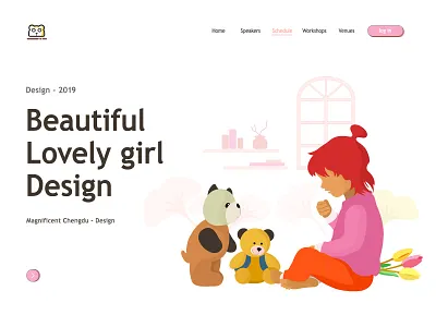 小姑娘 design girl illustration photoshop ui