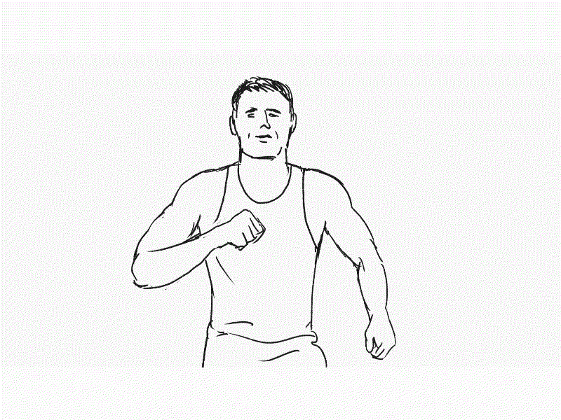 Marathon Runner Running Front Drawing 2D Animation 2d animation animation front gait jog jogging locomotion long distance race male man marathon motion graphics race road race run runner running sport sportsman sprint