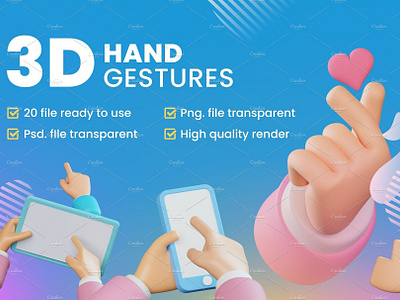 Hand Gestures 3d Illustration
