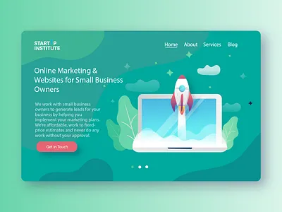 StartUp Institute - Marketing Agency Landing Page branding colors design flat design gradients icon illustration typography ui ux web design