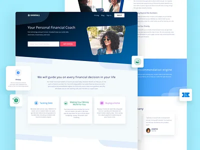 Snowball website alive - Homepage clean coach data debt decision design expert guidance financial gradient investments landingpage masketing noansa personal retirement technology ui ux web website