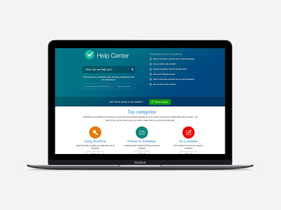 Worktime Help center page app branding design help center helpcenter helpdesk icon landing ui ux web website