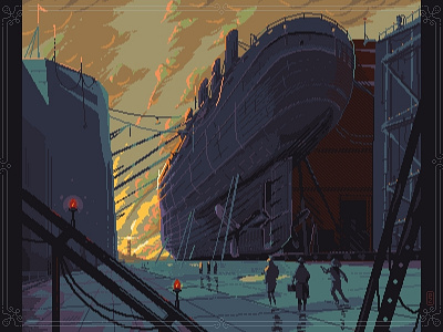 Dock 16bit 8bit aseprite concept art environment design gamedev illustration pakowacz pixel art pixel dailies pixel dailies pixelart retro gaming sprite