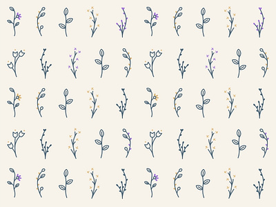 Flower Pattern berry botanical brewing decoration flat floral flower flowers herbal illustration leaf leaves line pattern plants rose tea textile vector vintage