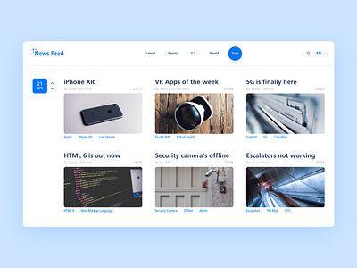 News Feed Concept app apple application cards concept design feed feeds logo news newsfeed typography ui ux web