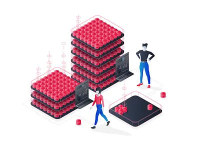 The future part - 2 design future futuristic illustration isometric modern storage. vector