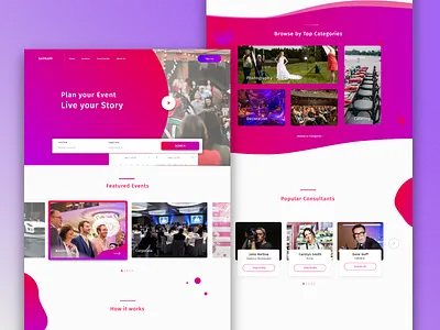 Concept Design For Event Management Company Website app branding design designer icon illustration interface landing page layout logo typography ui uidesign ux vector web webdesign website