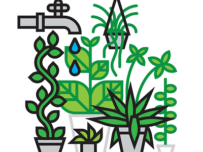 Houseplants art artwork branding design eco graphic icon iconography icons illustration iphone line linear logo modern nature pattern science thicklines vector